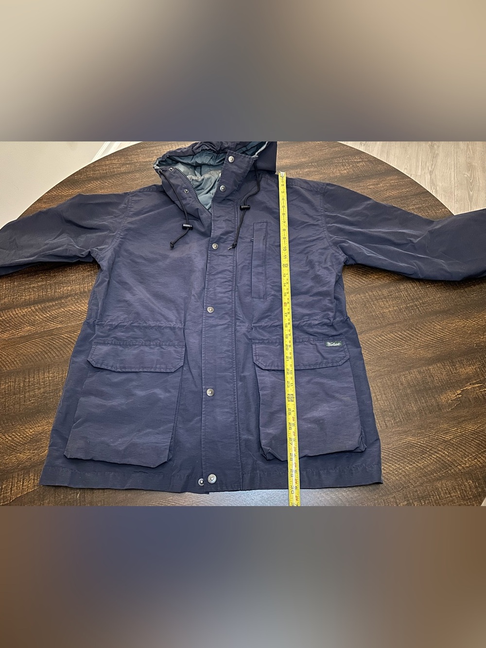 VTG Woolrich Men's Nylon Solid Blue Coat Full Zip Jacket-Large - Picture 8 of 14
